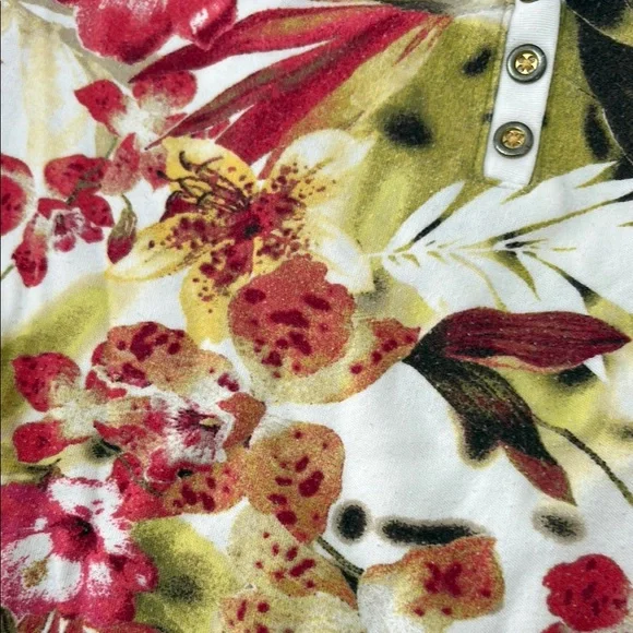 Karen Scott Pink and Green Fitted Polo T-Shirt - Picture 3 of 3